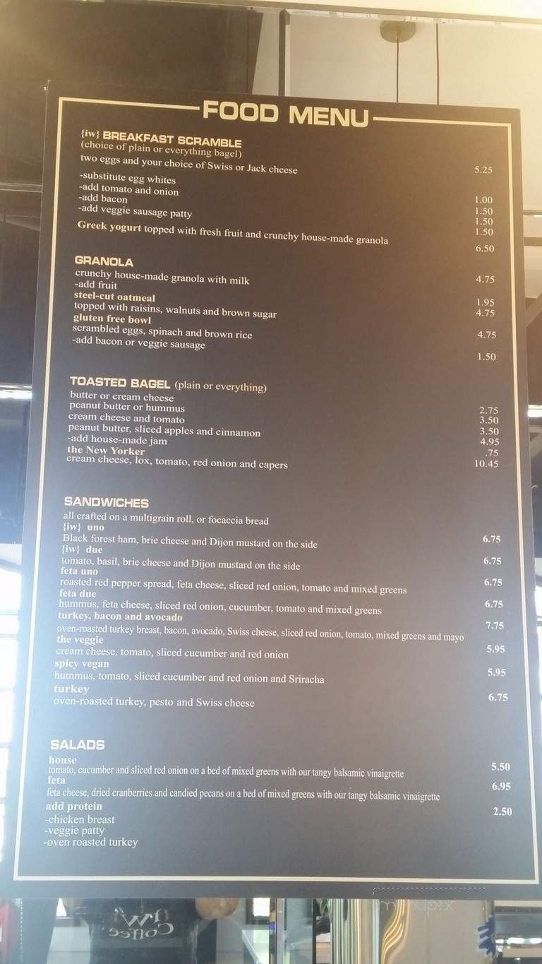 IW Coffee Chai Bar - Palm Desert, CA menu_pic