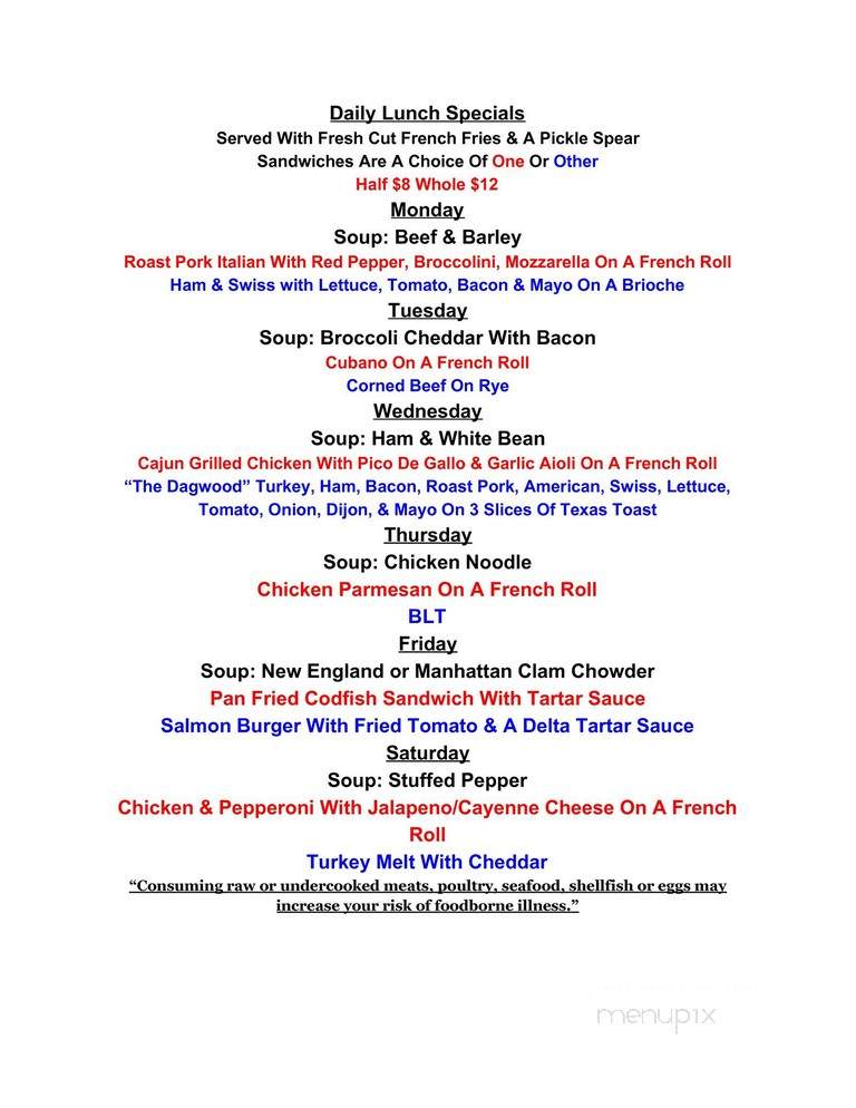 Tabula Rasa - Rochester, PA menu_pic