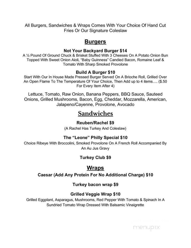 Tabula Rasa - Rochester, PA menu_pic