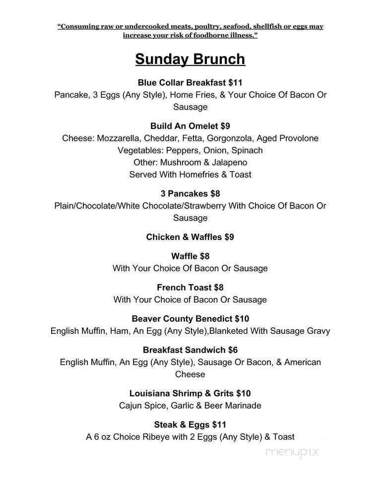 Tabula Rasa - Rochester, PA menu_pic