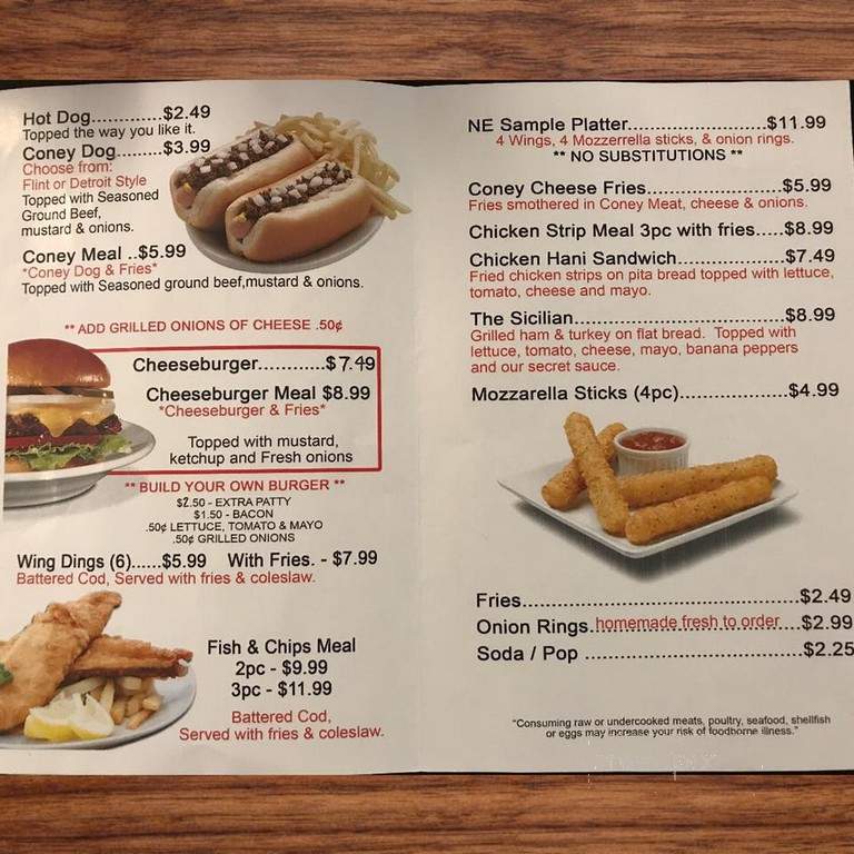 Northern Exposure Coney Island & Cuisine - LaGrange, GA menu_pic