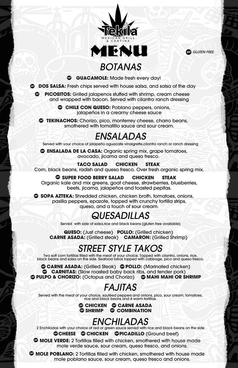 Tekila Mexican Grill & Cantina - Park City, UT menu_pic