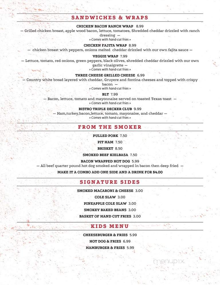 Biglerville Bistro & Barbecue - Biglerville, PA menu_pic