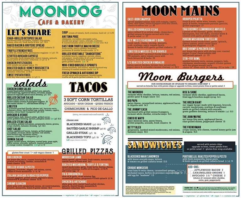 Moondog Cafe & Bakery - Key West, FL menu_pic