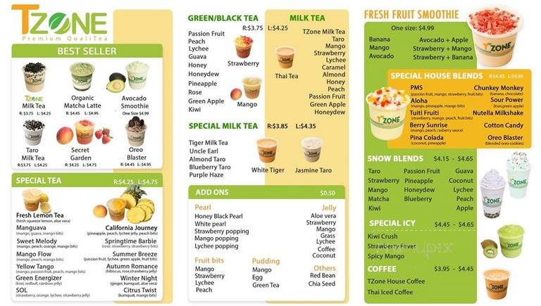 Tzone - San Jose, CA menu_pic