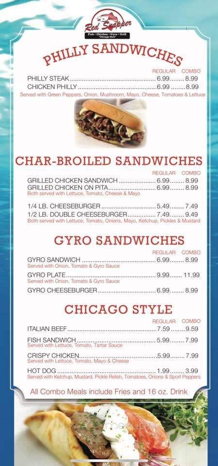 red snapper menu red snapper menu
