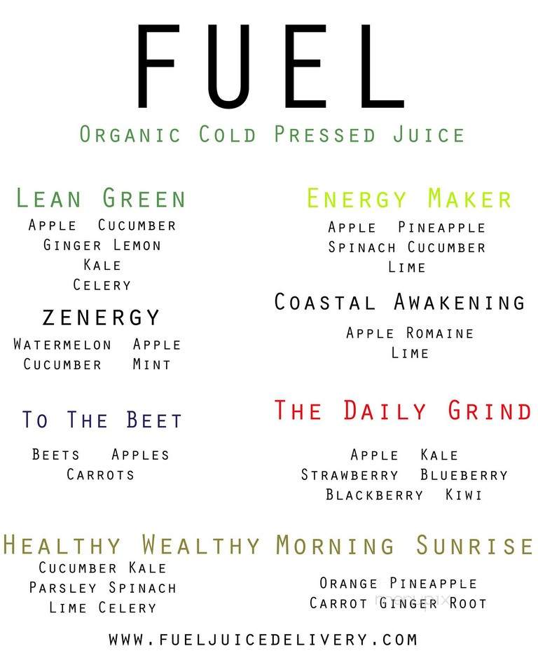 Fuel Juice - Costa Mesa, CA menu_pic