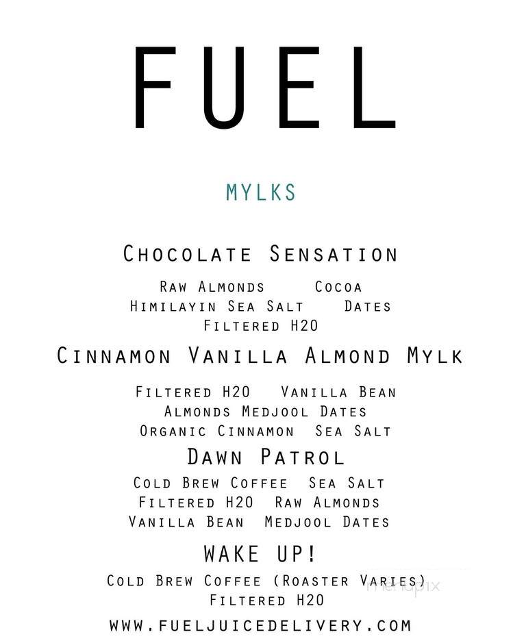 Fuel Juice - Costa Mesa, CA menu_pic