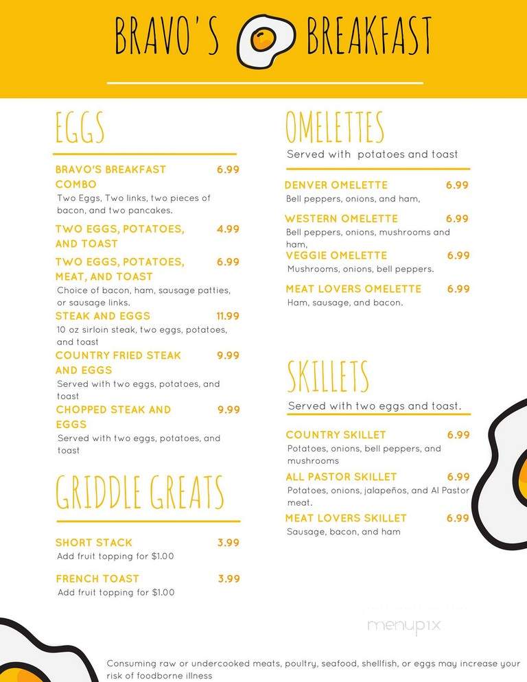 Bravo's Restaurant - Warren, IN menu_pic