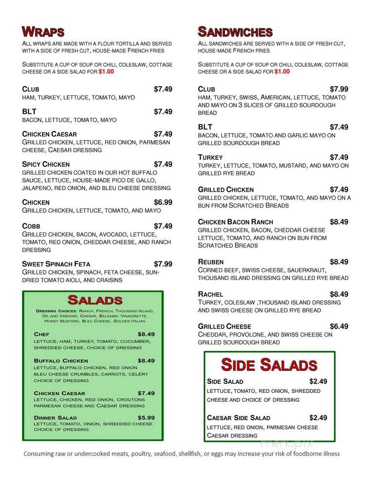 Alma's Main Cafe - Alma, MI menu_pic
