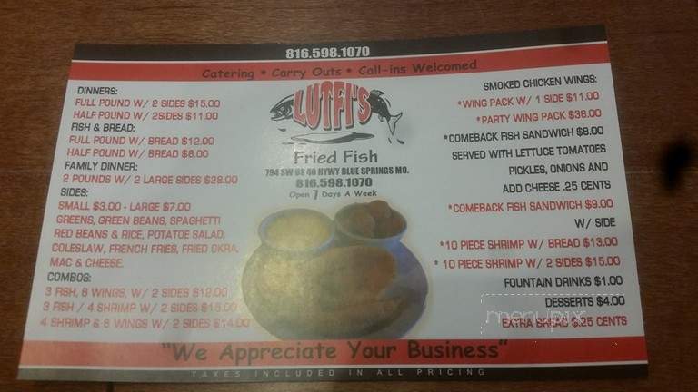 Lutfi's Fried Fish - Blue Springs, MO menu_pic