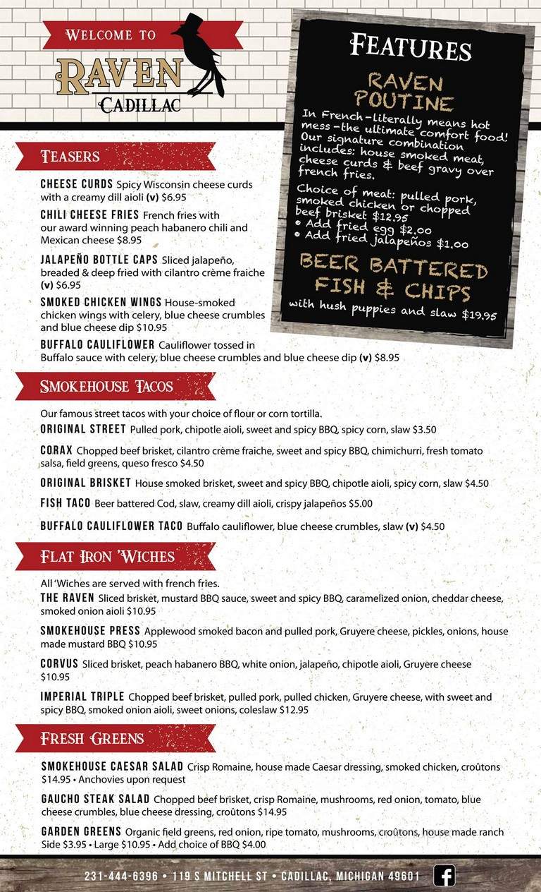Raven BBQ - Cadillac, MI menu_pic
