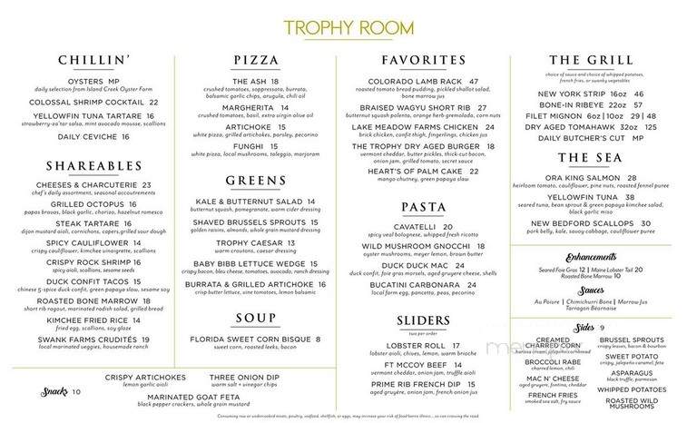 Trophy Room - Wellington, FL menu_pic