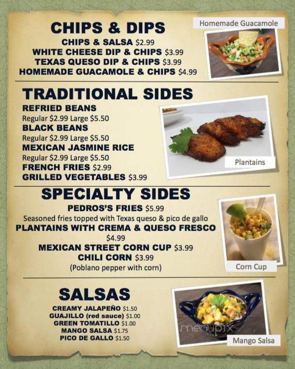 Pedro's Cocina Mexicana - Pleasant View, TN menu_pic