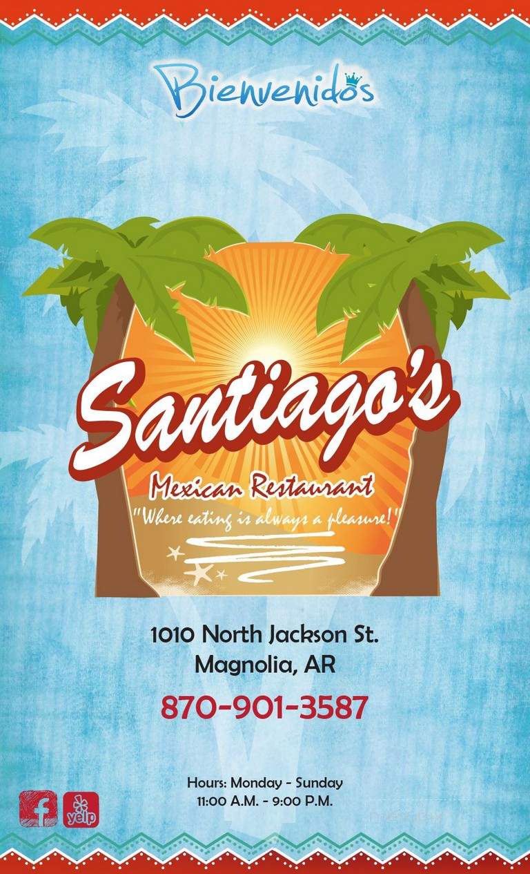 Santiago Mexican Restaurant - Magnolia, AR menu_pic
