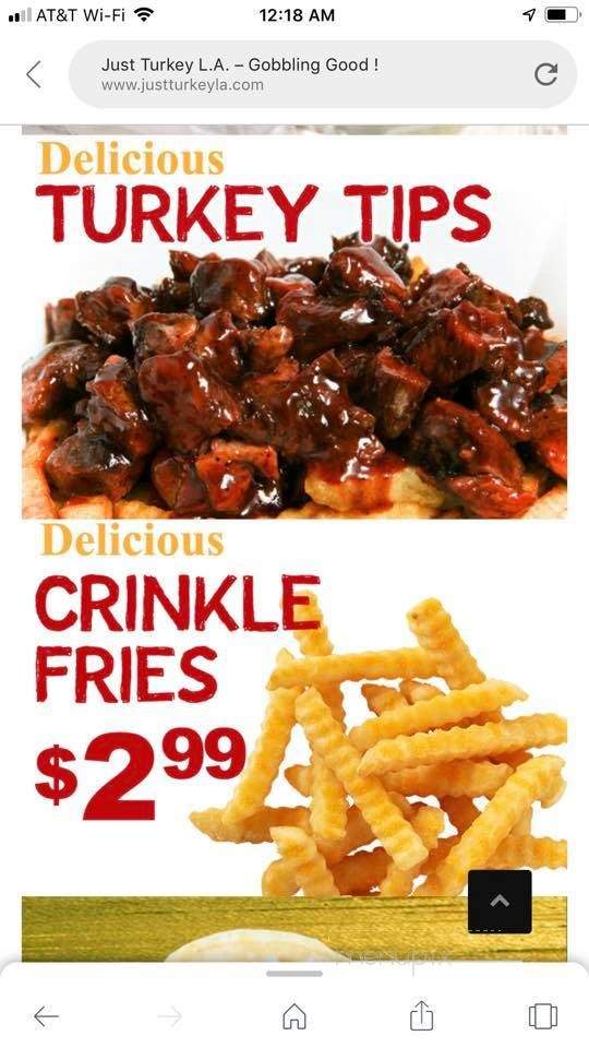 Just Turkey - Los Angeles, CA menu_pic