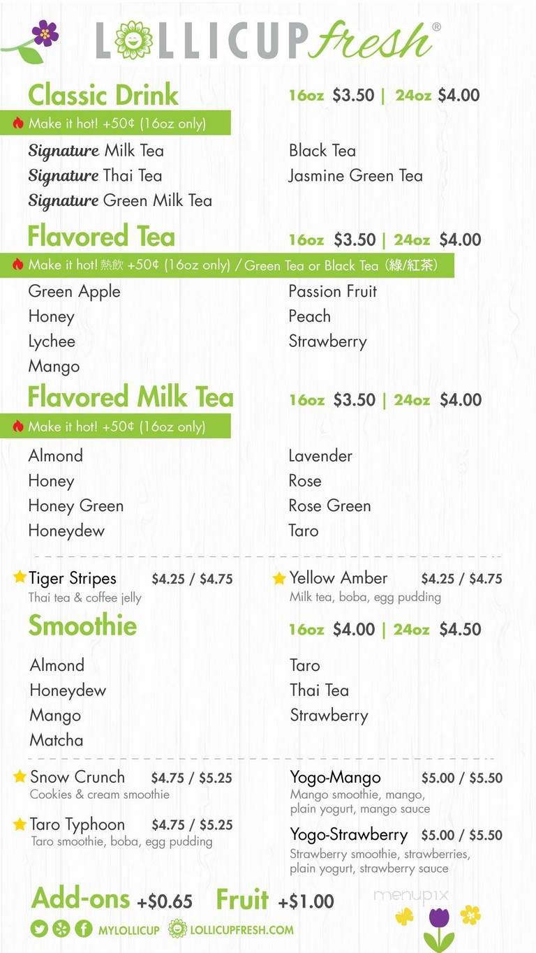 Lollicup Fresh - South Gate, CA menu_pic