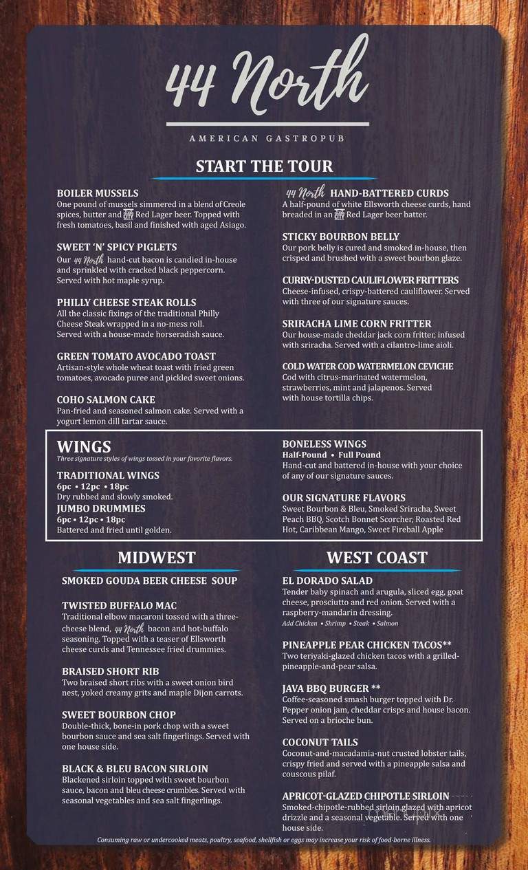 44 North - Altoona, WI menu_pic