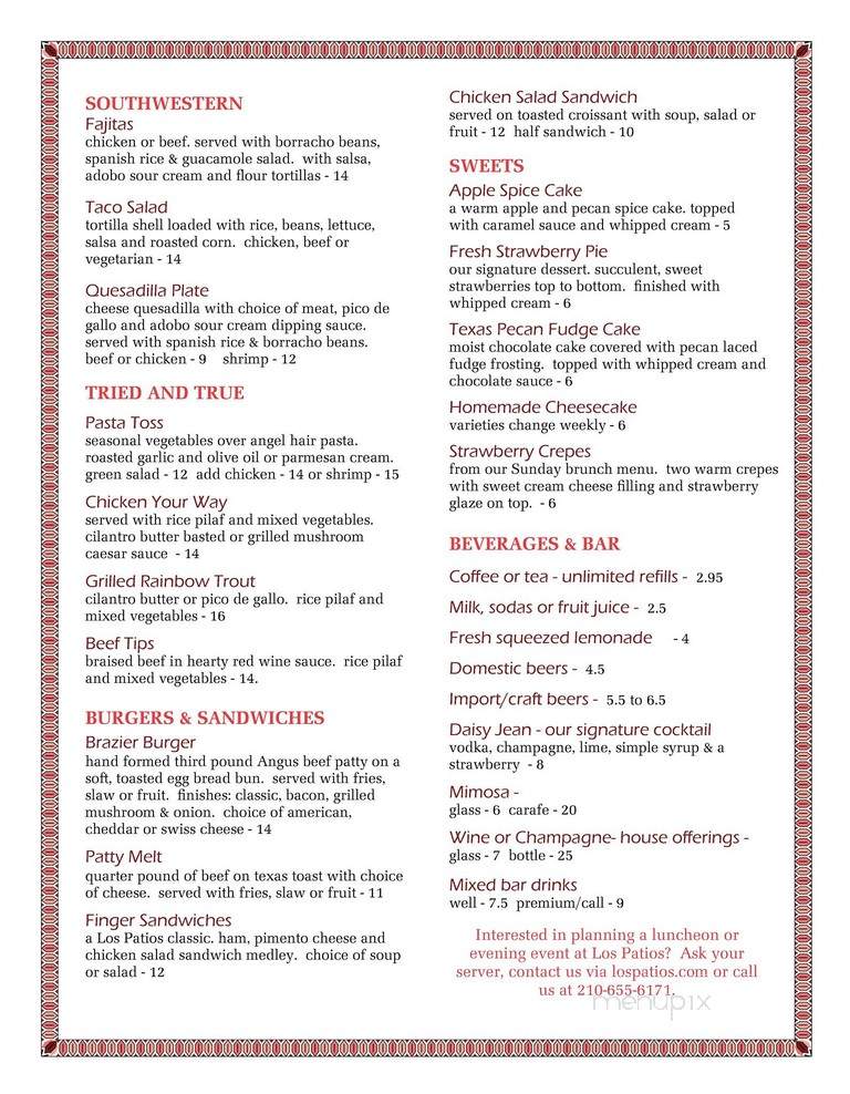 Los Patios - Mooresville, IN menu_pic