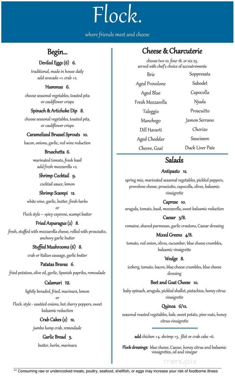 Flock - Mooresville, NC menu_pic