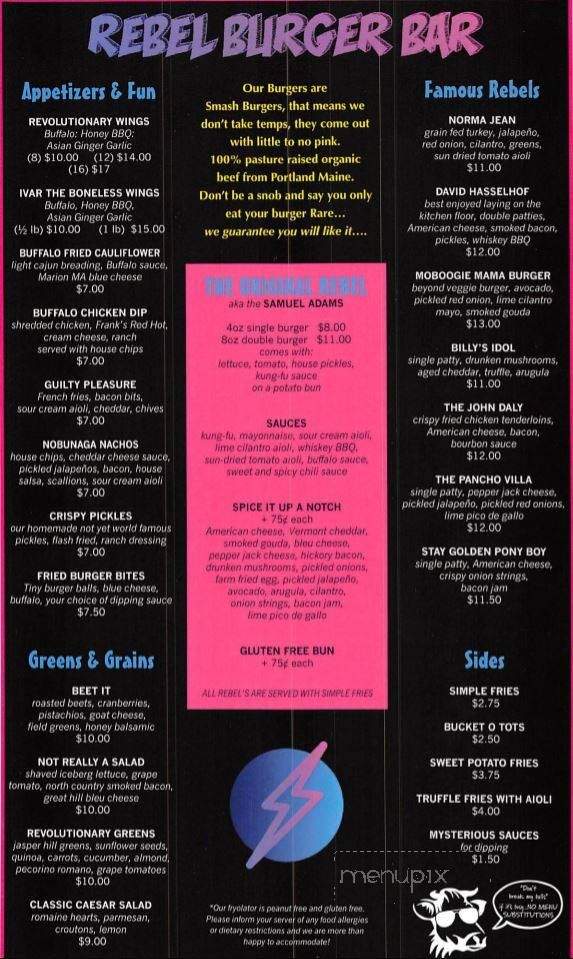 Rebel Burger Bar - Kingston, MA menu_pic