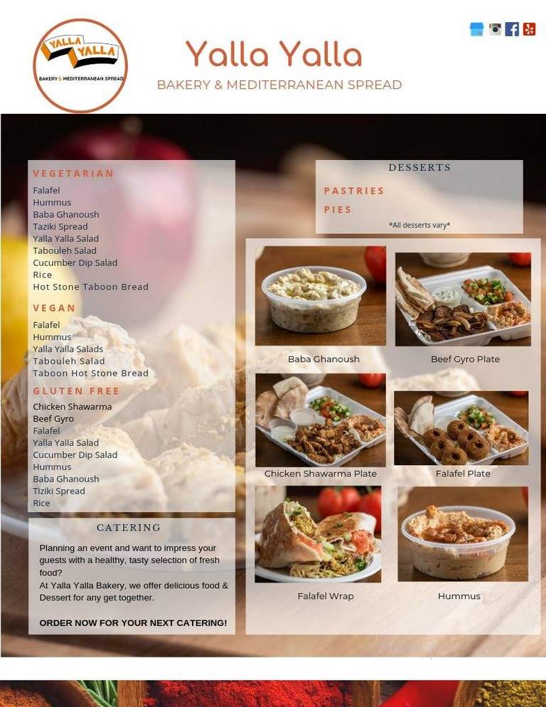 Yalla Yalla Bakery & Mediterranean Spread - Citrus Heights, CA menu_pic