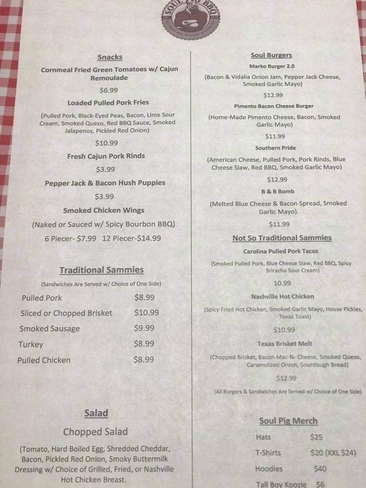 Soul Pig BBQ - Decatur, IN menu_pic