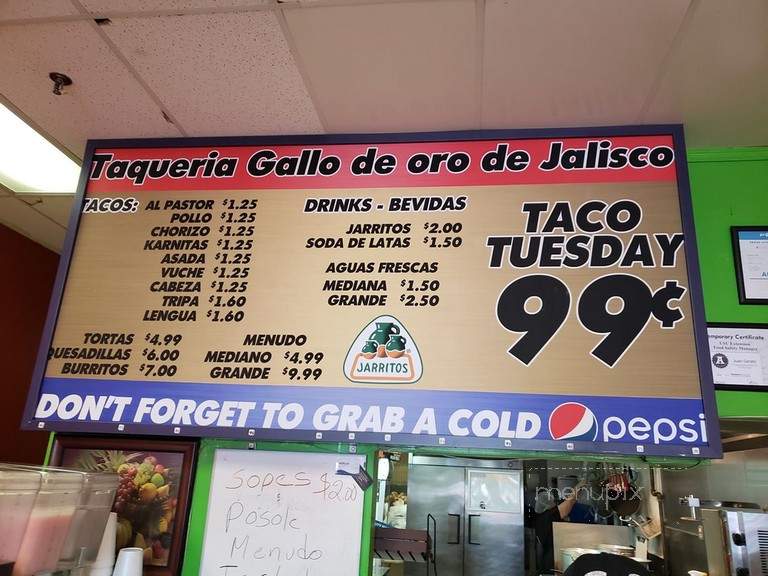 Taqueria El Gallo Oro De Jalisco - Provo, UT menu_pic
