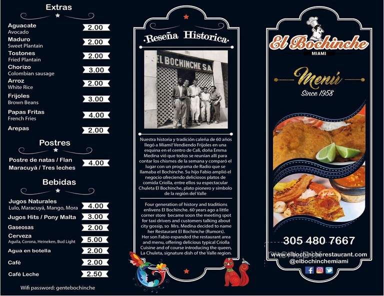El Bochinche Restaurant - Miami, FL menu_pic