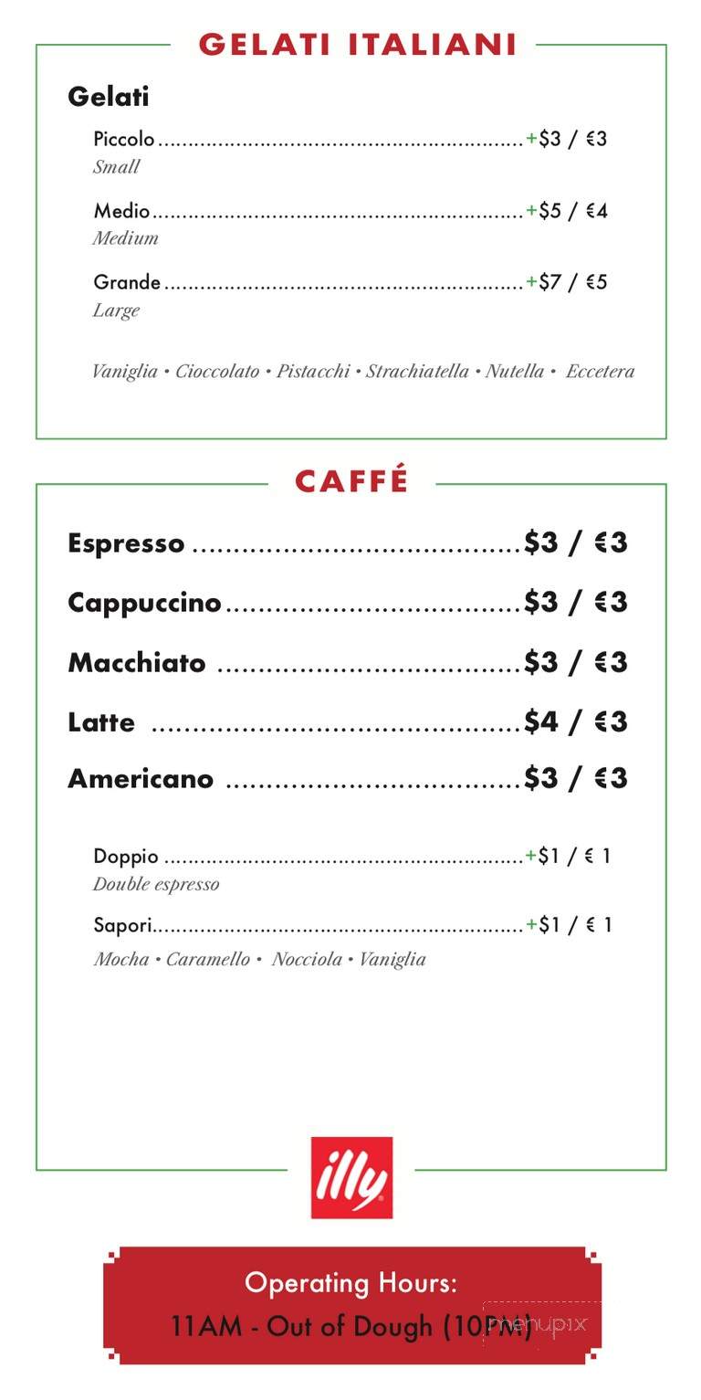 Positano Pizza Napoletana - Newnan, GA menu_pic