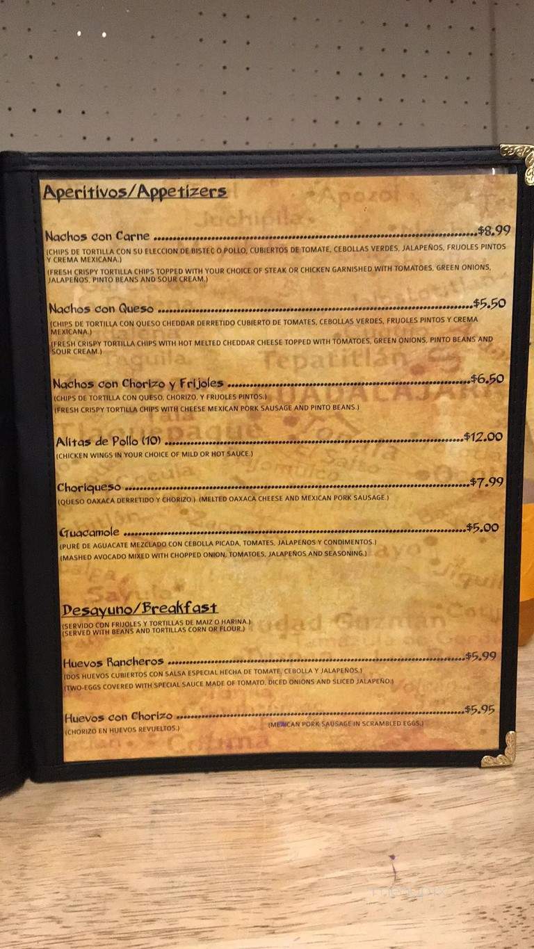 Mi Hacienda Jalisciense - Sodus, NY menu_pic