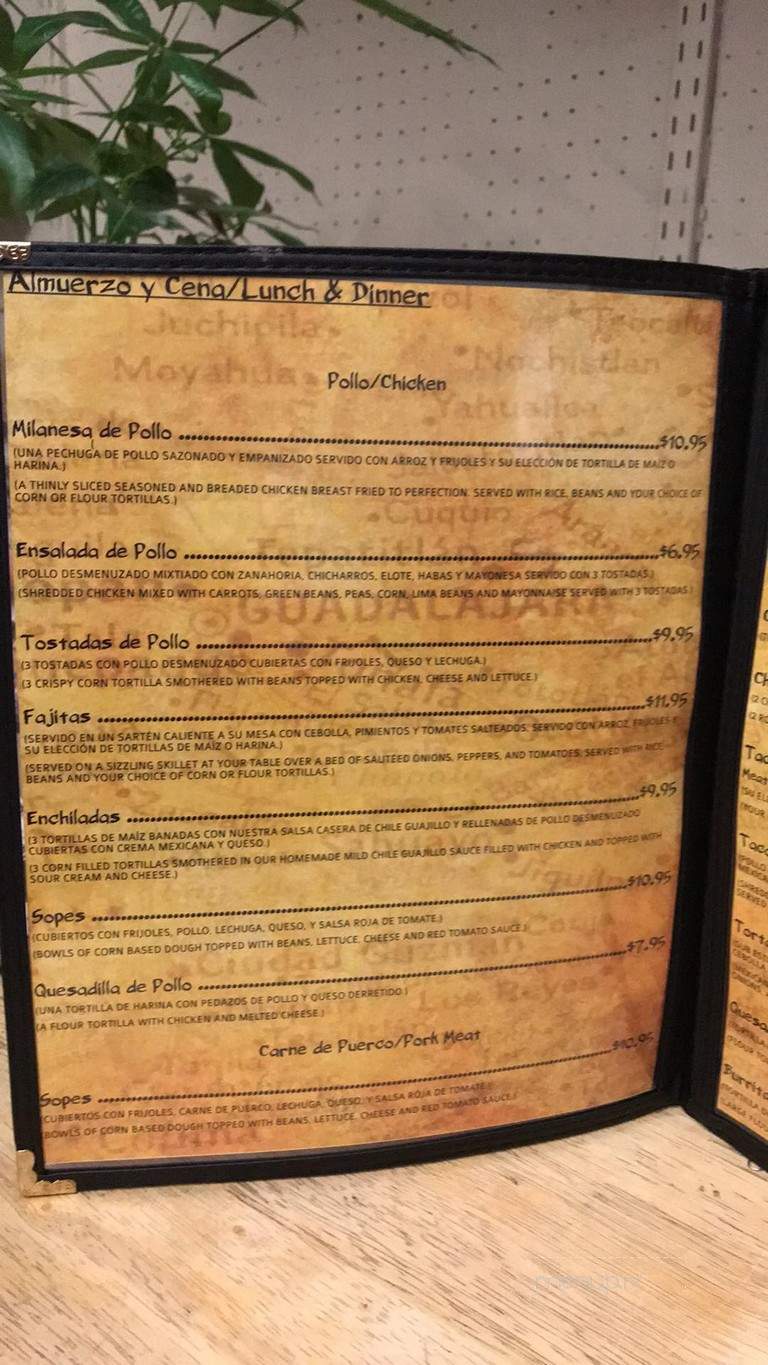 Mi Hacienda Jalisciense - Sodus, NY menu_pic