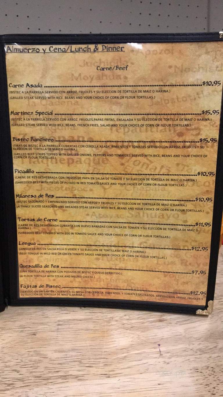 Mi Hacienda Jalisciense - Sodus, NY menu_pic