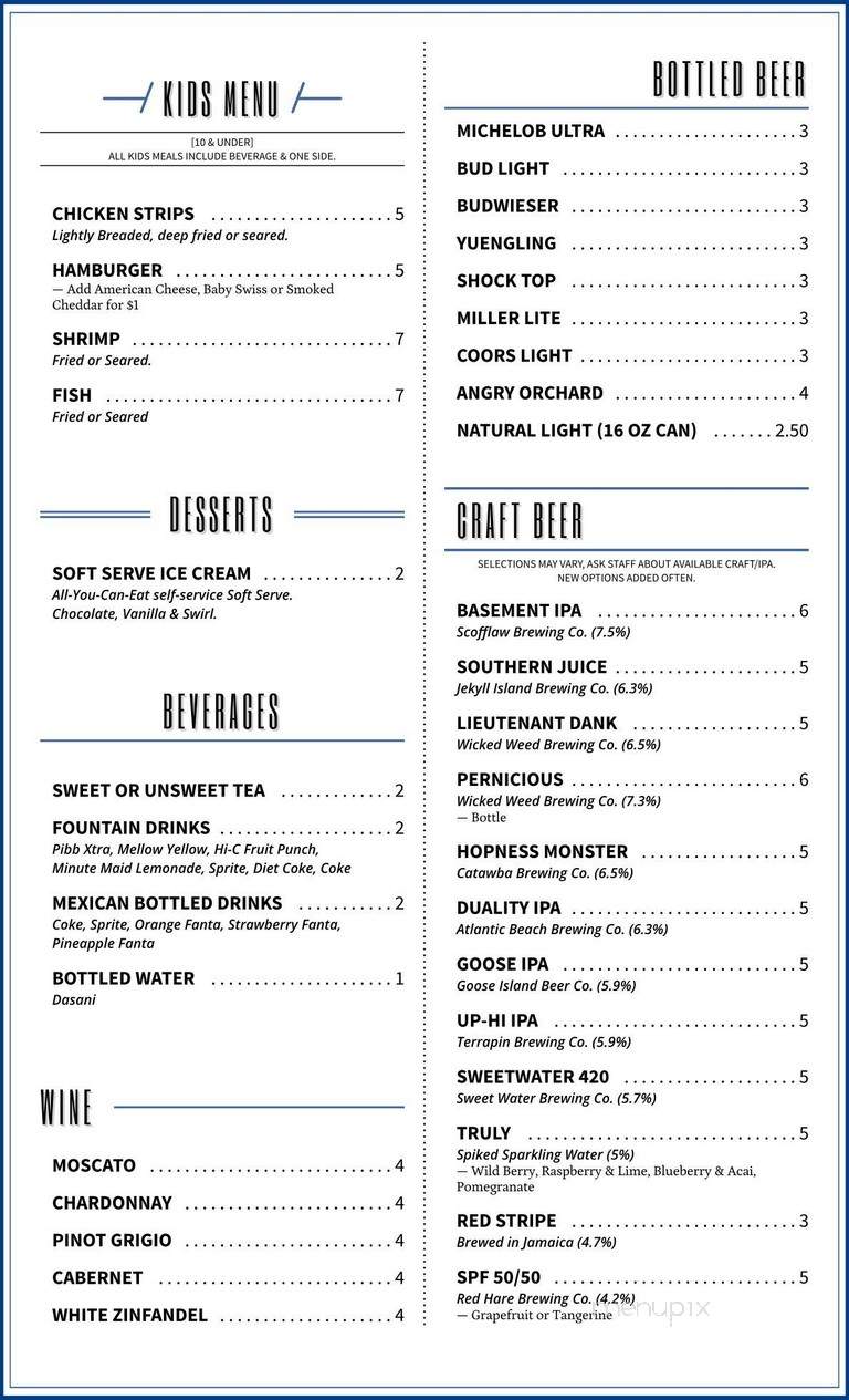 Fulfords Fish House - St Marys, GA menu_pic