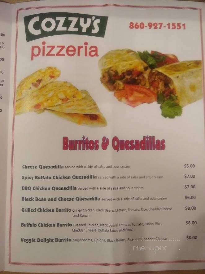 Cozzy's Place - Kent, CT menu_pic