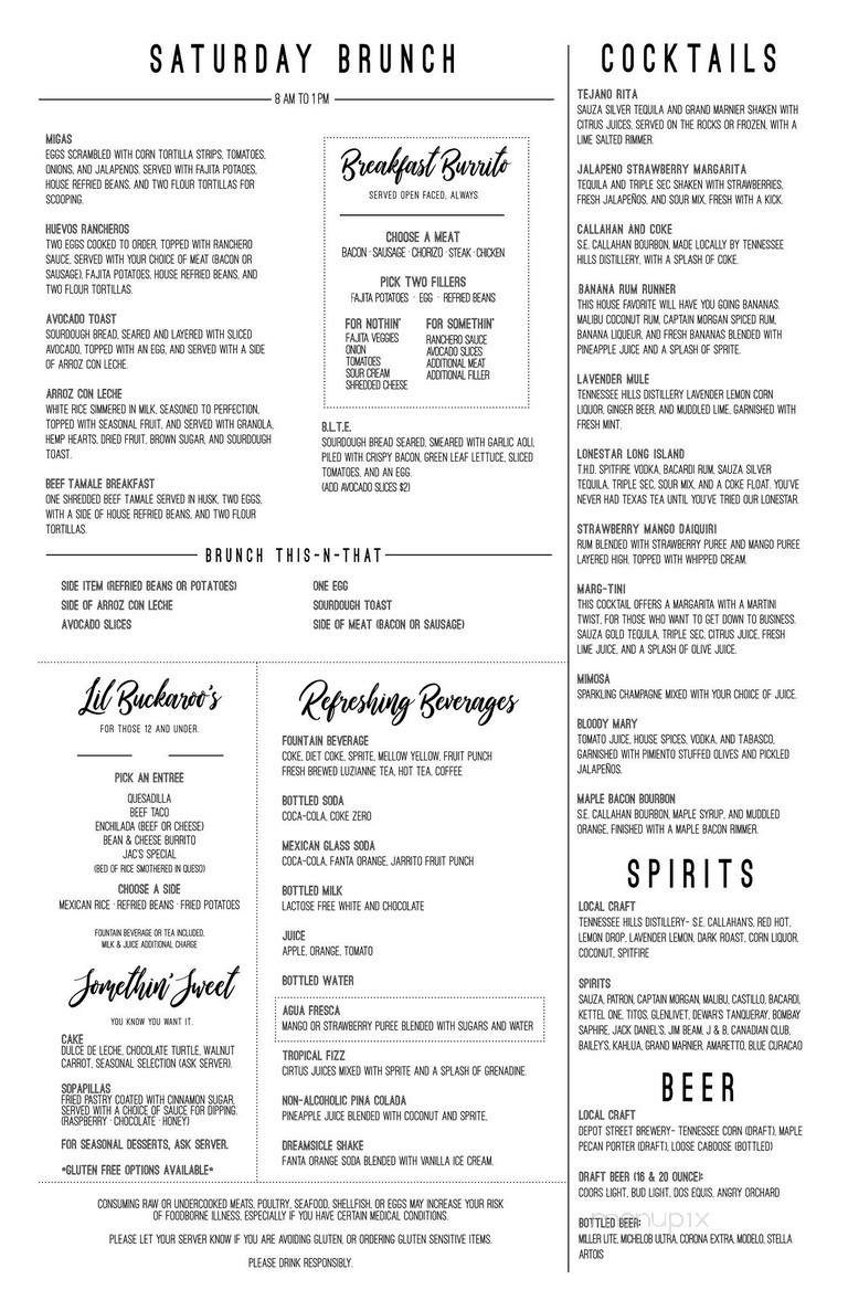Texas Burritos & More - Jonesborough, TN menu_pic