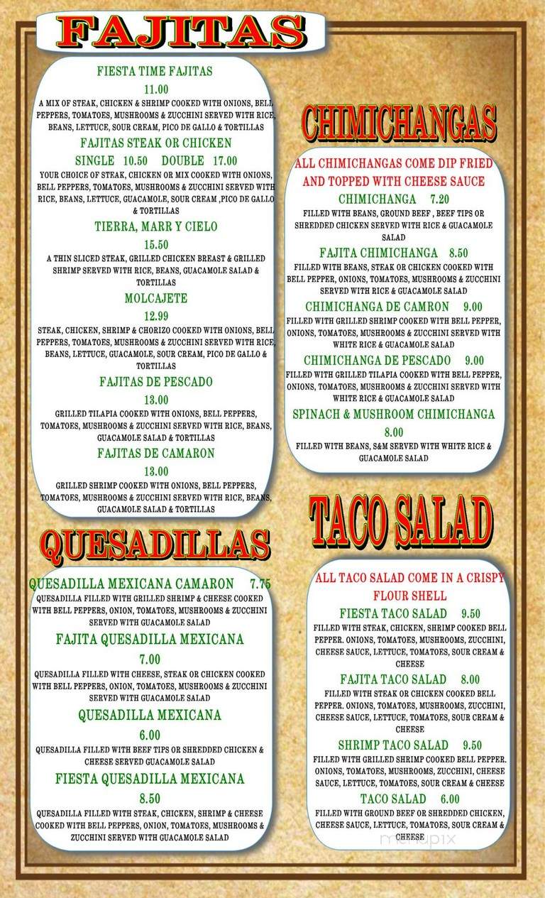 Fiesta Time Grill - Rockwood, TN menu_pic