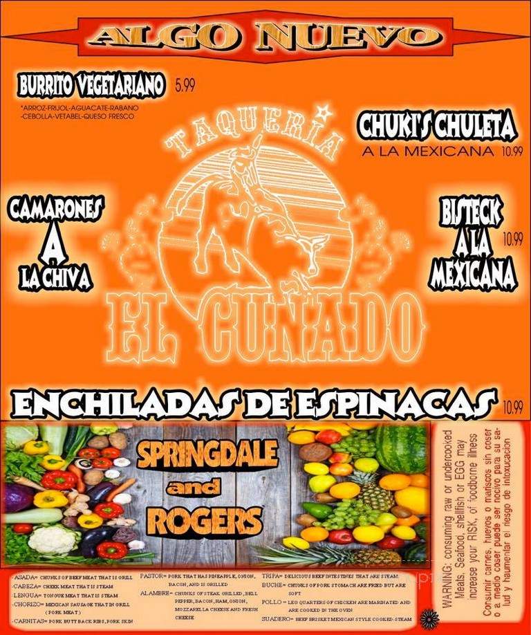 Taqueria El Cunado - Rogers, AR menu_pic
