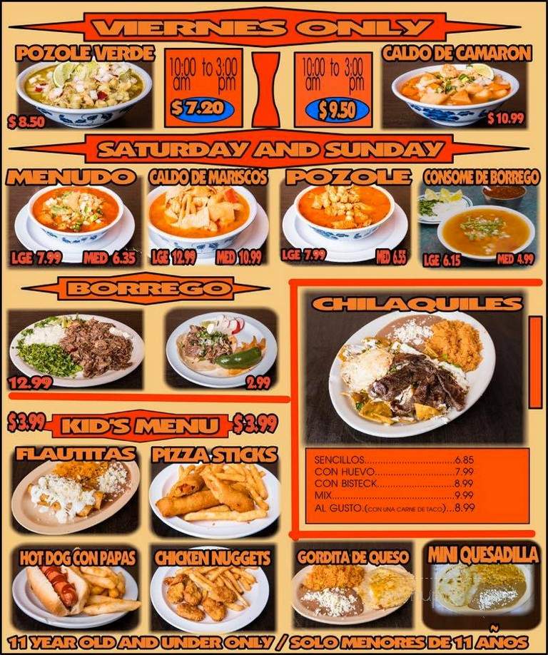 Taqueria El Cunado - Rogers, AR menu_pic