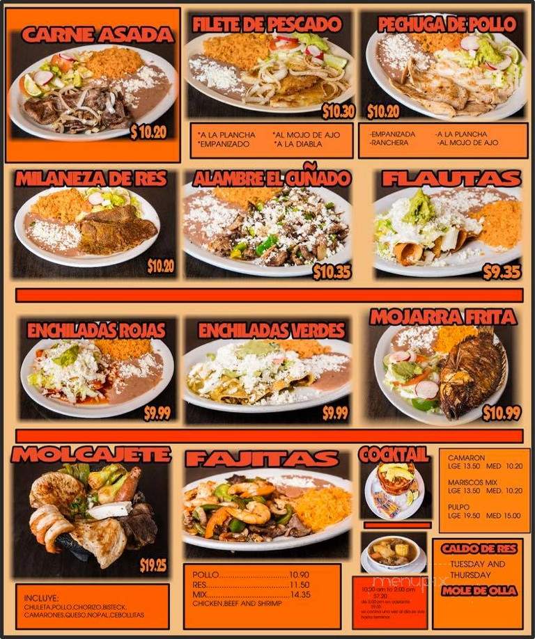 Taqueria El Cunado - Rogers, AR menu_pic
