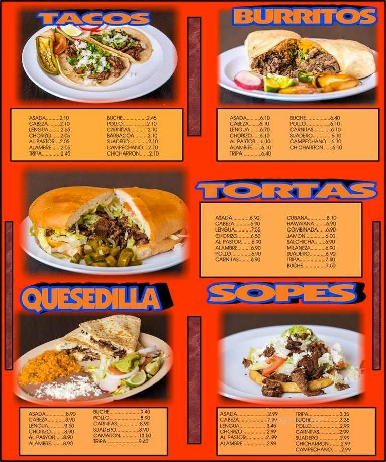 Taqueria El Cunado - Rogers, AR menu_pic