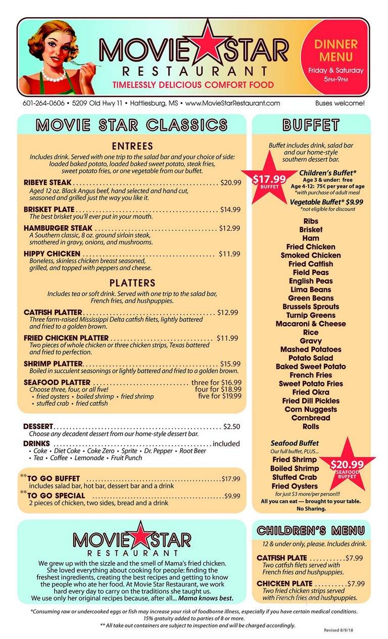 Movie Star Restaurant & Catering - Purvis, MS menu_pic