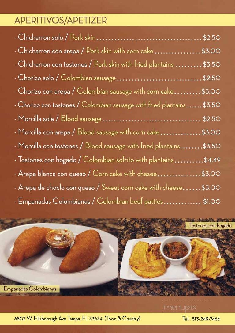 Tierra Mexicana Restaurant - Tampa, FL menu_pic