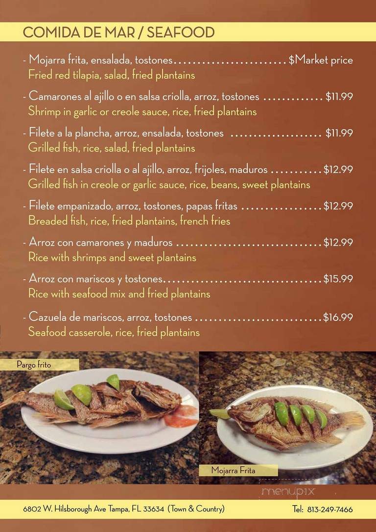 Tierra Mexicana Restaurant - Tampa, FL menu_pic