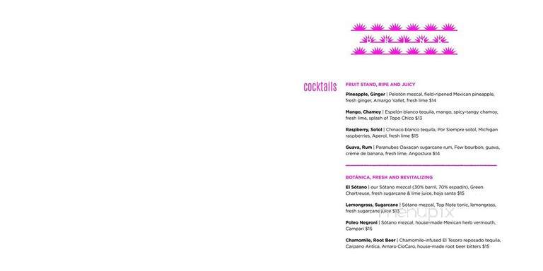 Bar Sotano - Chicago, IL menu_pic