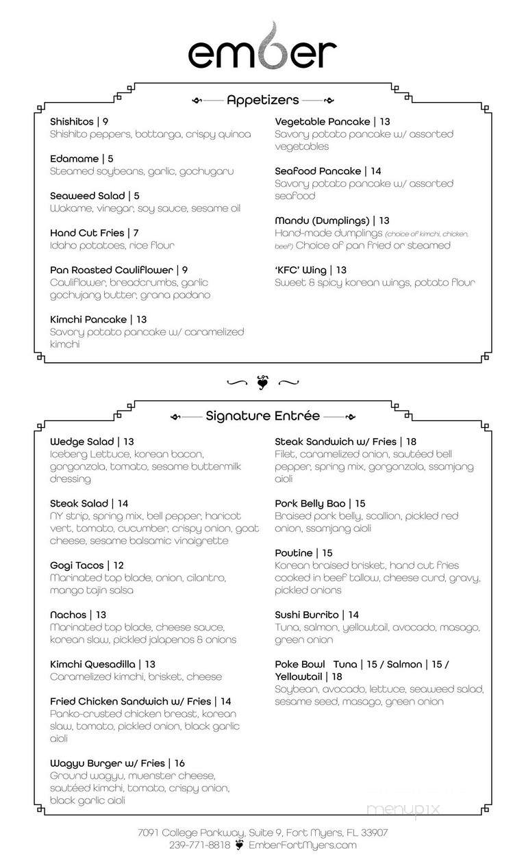 Ember Korean Steakhouse - Fort Myers, FL menu_pic