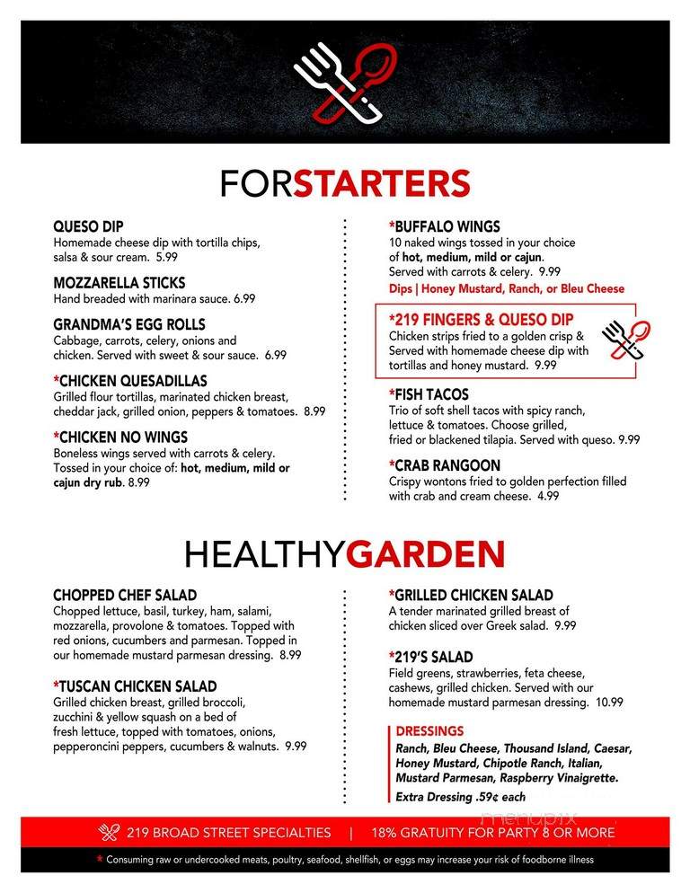 219 Mixed Cuisine - Murfreesboro, TN menu_pic