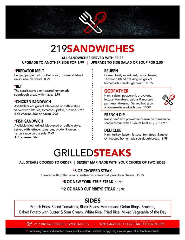 219 Mixed Cuisine - Murfreesboro, TN menu_pic