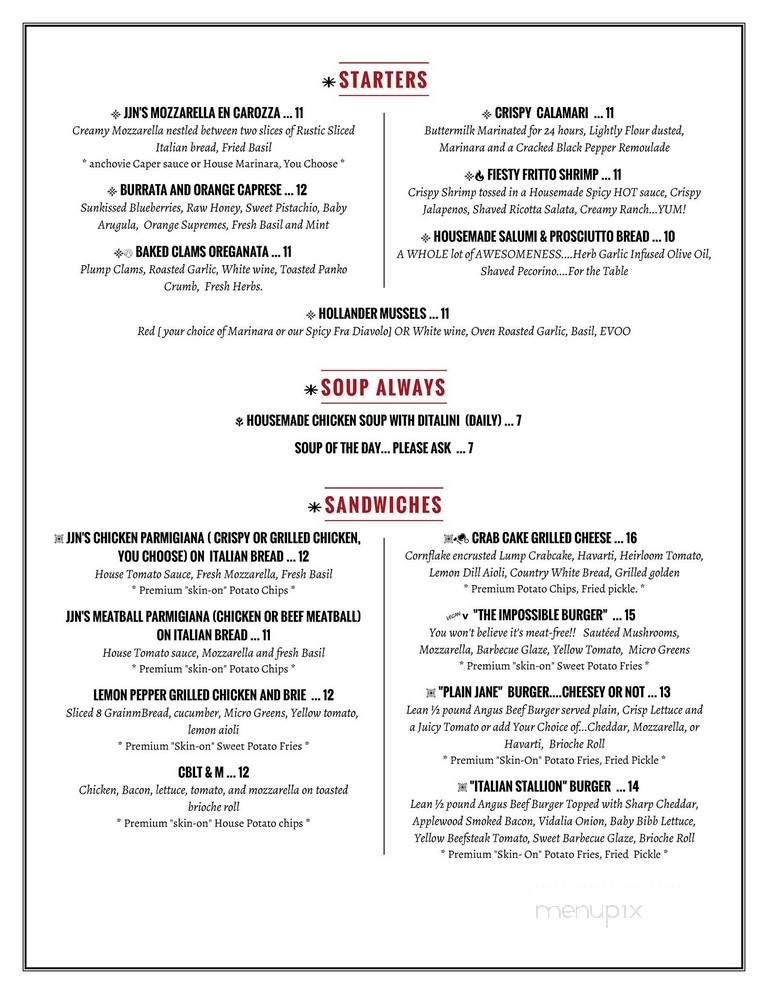 Joe & Joe Italian Eatery - Nyack, NY menu_pic