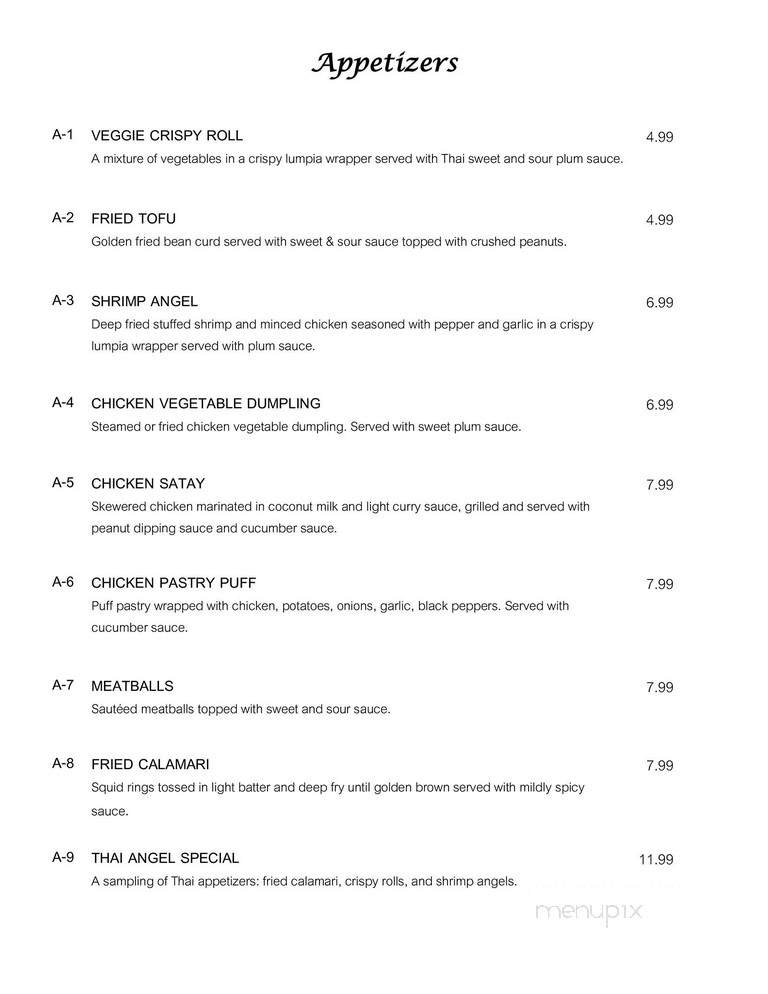 Thai Angel - New Bern, NC menu_pic